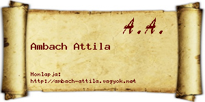 Ambach Attila névjegykártya
